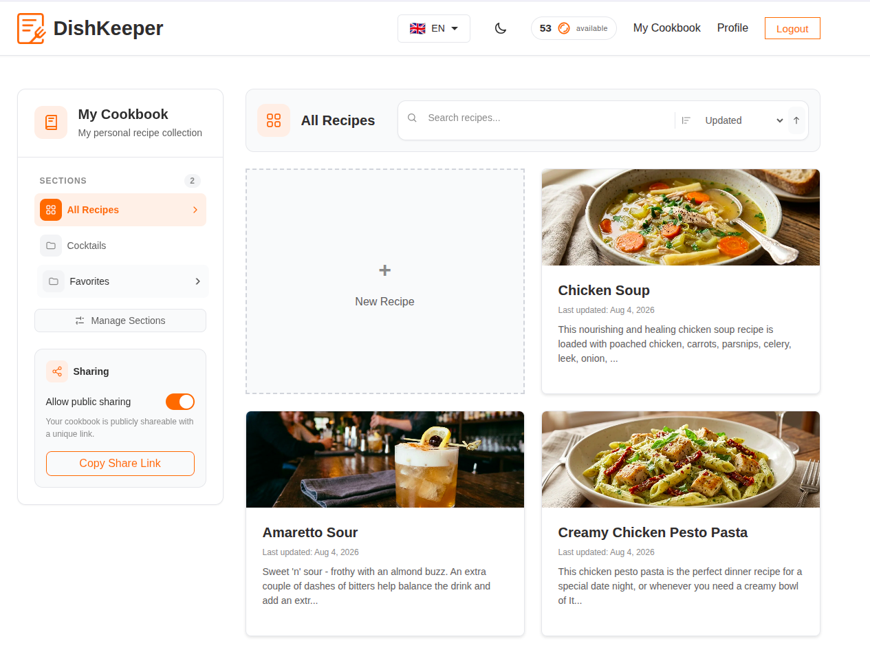 Every recipe, easy to scan